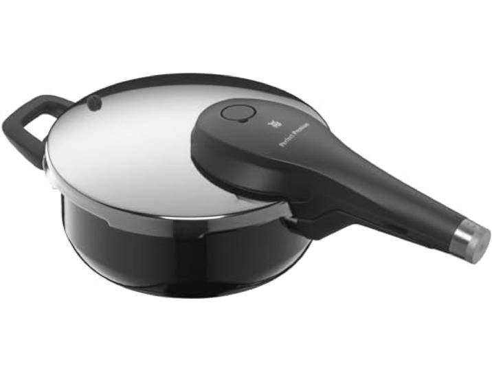 WMF Perfect Premium Fusiontec Schnellkochtopf Induktion, Dampfkochtopf 3l, High-Tech Keramik, 2 Kochstufen, All-In-One-Drehknopf, schwarz