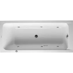 Duravit D-Code Whirlwanne, 1700x750mm, 1 Rückenschräge, Jet Project, Rechteckig, Ablauf Mitte, Weiß Glänzend, 760099000JP1000