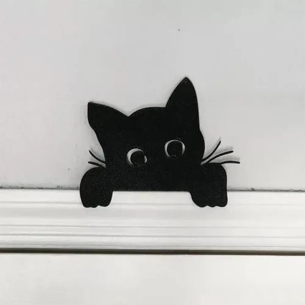 INF Verspielte geneigte Katze Türrahmen Dekoration - Große Eisen Katze Silhouette Türaufsatz