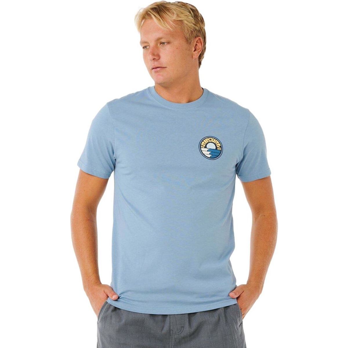 RipCurl Pacific Rinse Stacked Tee faded denim (4737) S 0XTMTE-4737-S