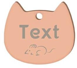 Uplifted Finds Custom Laser Engraved Stainless Steel Cat Face ID Tag rose 392 s