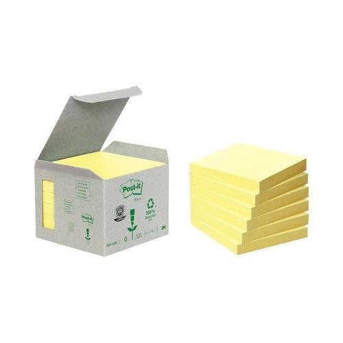Post-it Recycling Notes Haftnotizen 6541B gelb, 6 Blöcke
