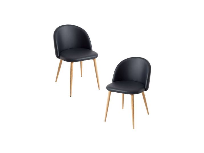 2er Set Vint Kunstleder Stühle - Schwarz