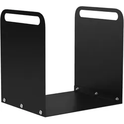 OKWISH Kaminholzregal aus Stahl Schwarz 37x30x36 cm mit Griffen tragbar pulverbeschichtet kompakt für Innen und Außen bis 30 kg