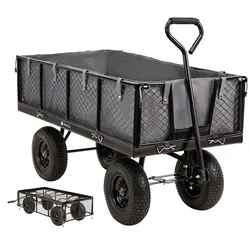 Miweba Bollerwagen MB-700, Transportwagen mit 700 kg Traglast, klappbar, Doppelachse, Stahlrahmen (Grau)
