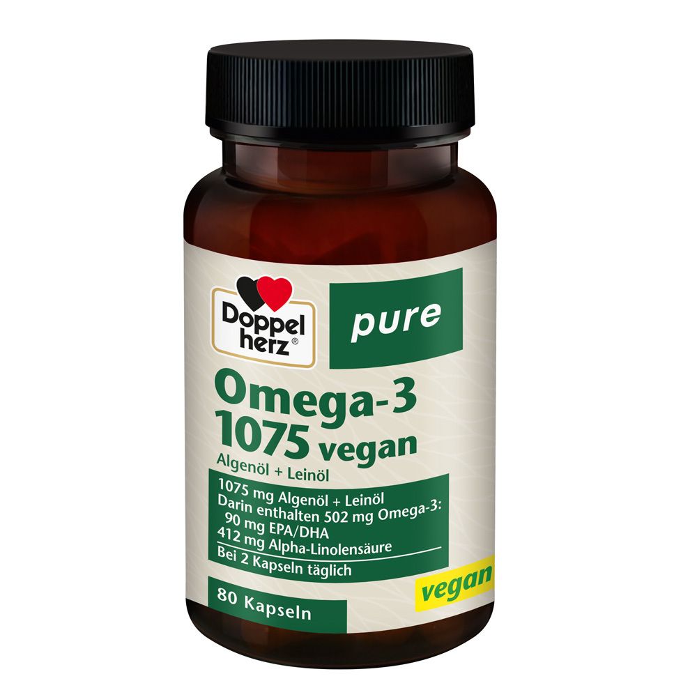 Doppelherz Omega-3 1075 vegan pure Kapseln 80 St