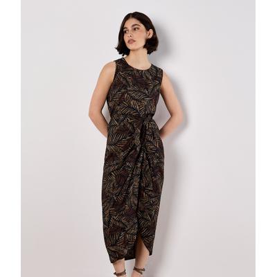 Midirock APRICOT "Midirock", Damen, Gr. M (38), schwarz, Obermaterial: 85% Viskose CV. 15% Polyamid PA., gemustert, Röcke, mit Batik-Blattmuster