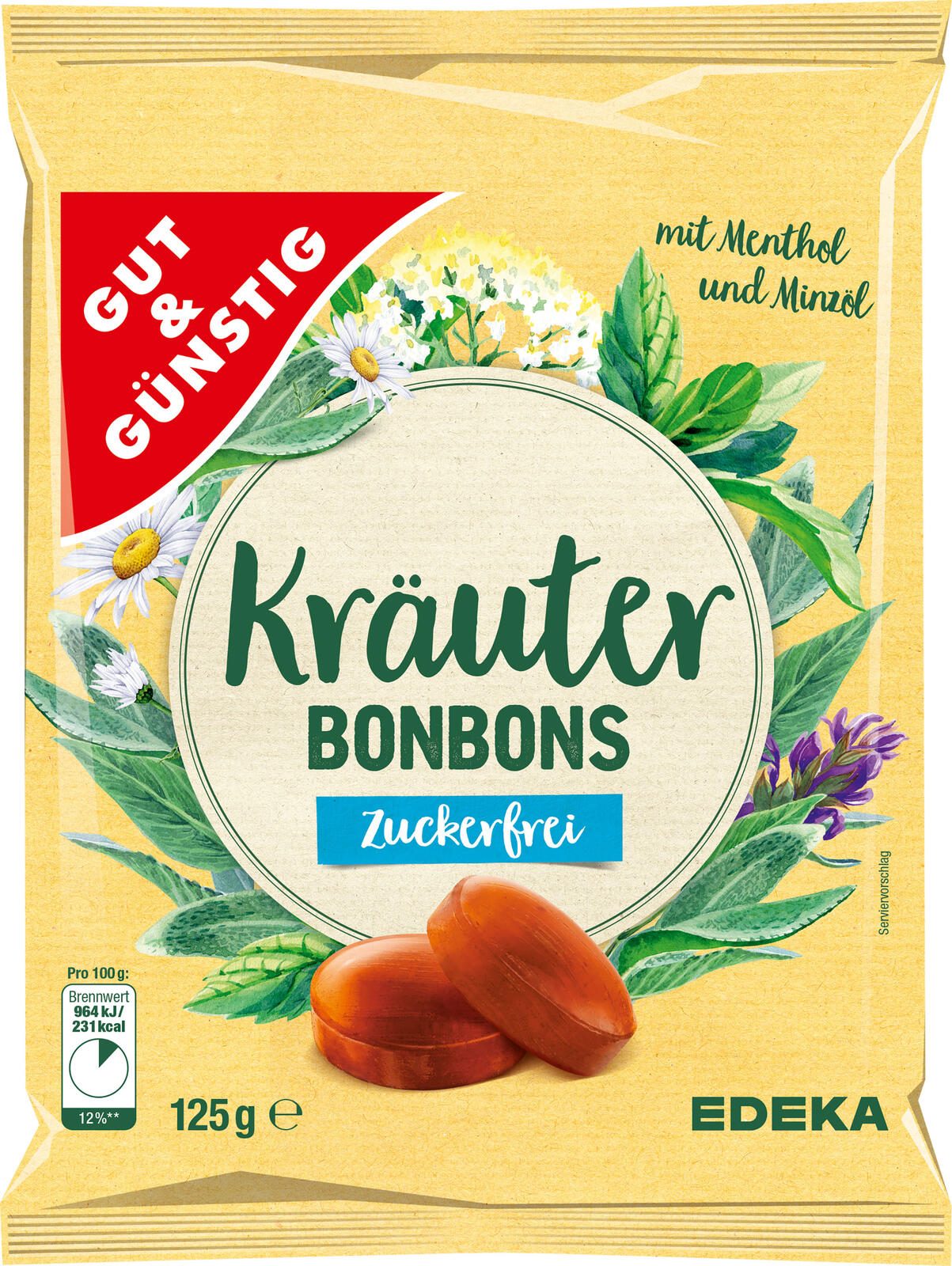 GUT&GÜNSTIG Kräuter Bonbons zuckerfrei 4868892001