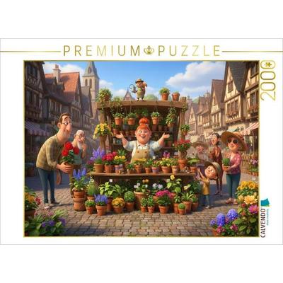 CALVENDO Puzzle Grüne Daumen bevorzugt - Blumenhändlerin auf dem Markt | 2000 Teile Lege-Größe 90x67cm Foto-Puzzle für glückliche Stunden