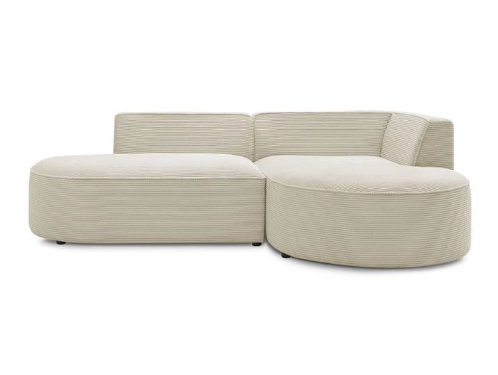 Ecksofa BOBOCHIC ROUSSEAU Cord-Stoff beige