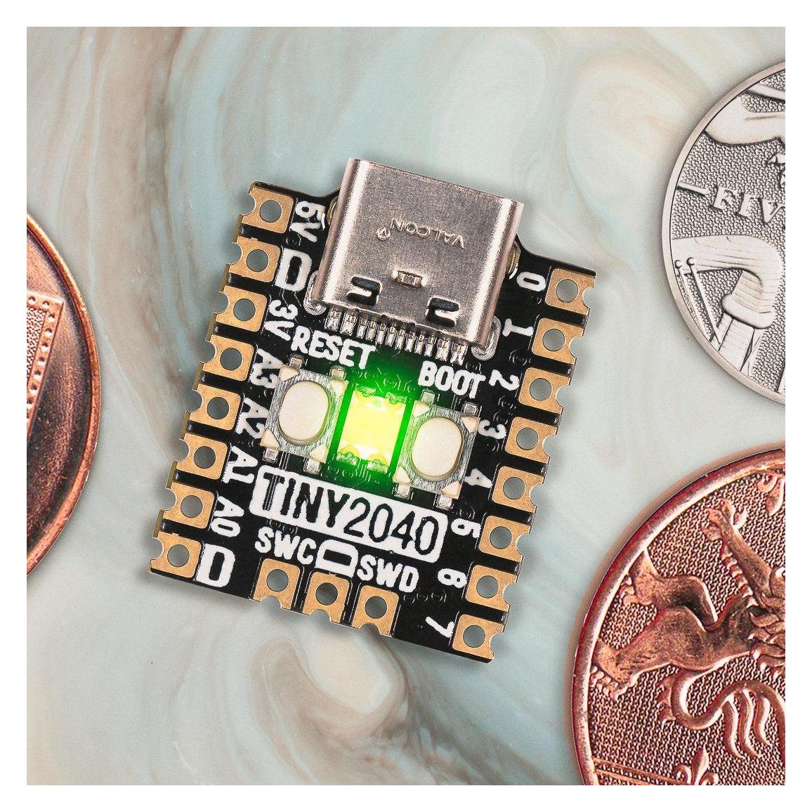 Berrybase Pimoroni Tiny 2040, RP2040 Mikrocontroller-Board (PIM593)