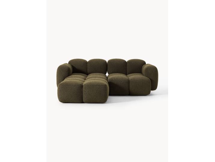 Modulares Bouclé-Sofa Tayla (2-Sitzer) mit Ottomane (links/rechts)