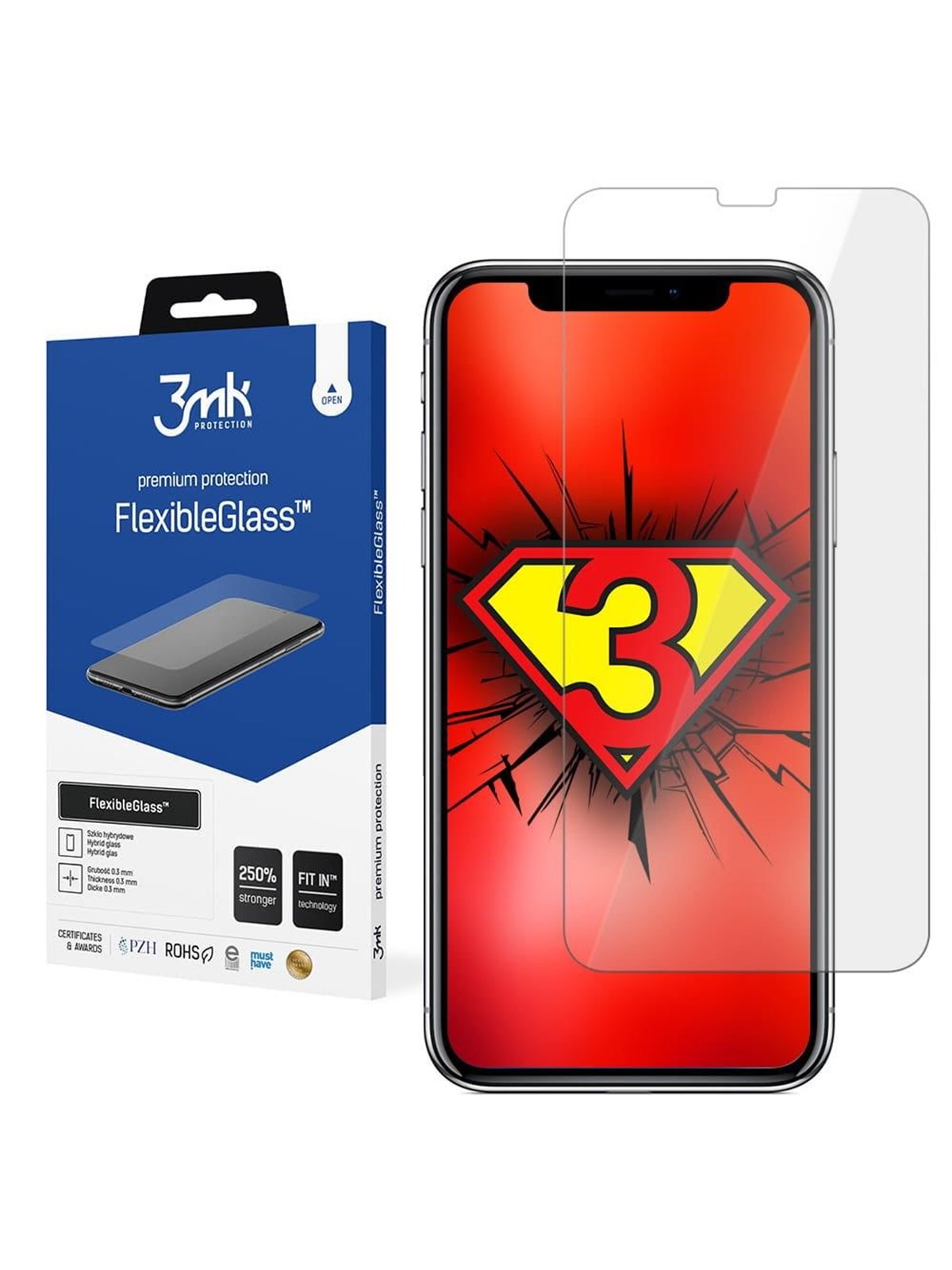 3mk FlexibleGlass hybrid glass for iPhone X