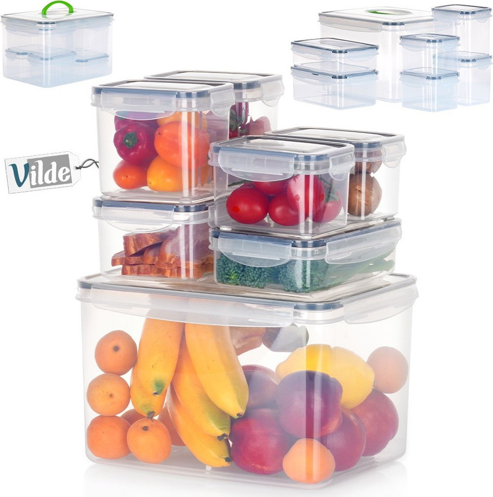 Vilde set van 7 voedselcontainers met deksel en afdichting voor in de keuken