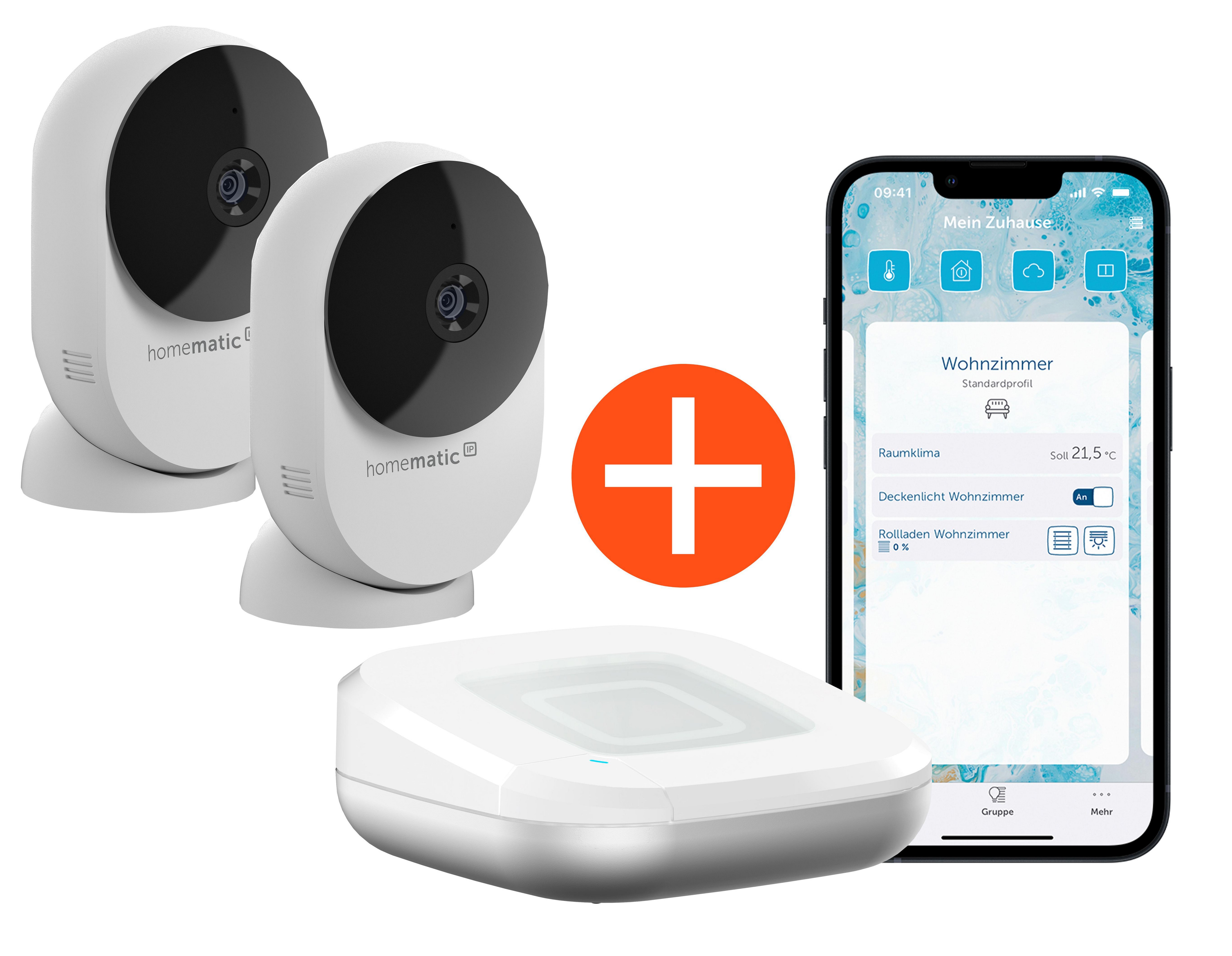 Homematic IP Access Point weiß + 2x Homematic IP Innenkamera basic 161314A0 +2x162941A0
