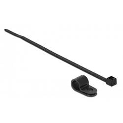 Delock Kabelbinder-Kit - 20 cm - Schwarz - Befestigungsschelle 9,5 mm mit Kabelb 18868