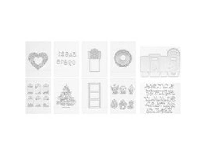 VEVOR Stanzformen, 10-tlg. Metall Stanzschablone Set, Kompatibel mit VEVOR Stanz- & Prägemaschinen, Buchstaben, Zahlen, Baum-Motive, Stanzbögen für Scrapbooking, Kartenherstellung & Papierbasteln