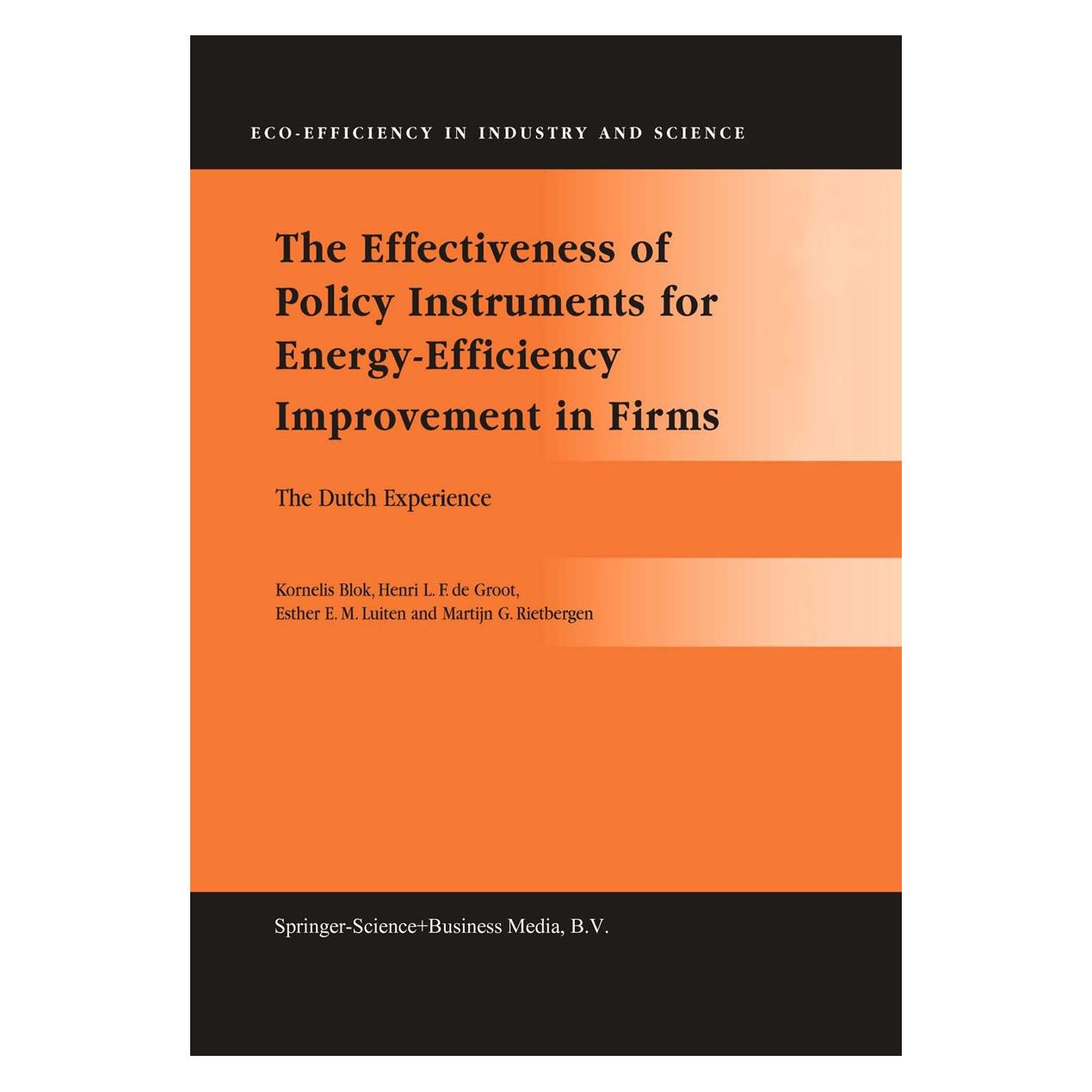 Springer The Effectiveness of Policy Instruments for Energy-Efficiency Improvement in Firms (Englisch, Hardcover, Esther E. M. Luiten, Henri L. F. Groot, Kornelis Blok, Martijn G. Rietbergen) (9781402019654)