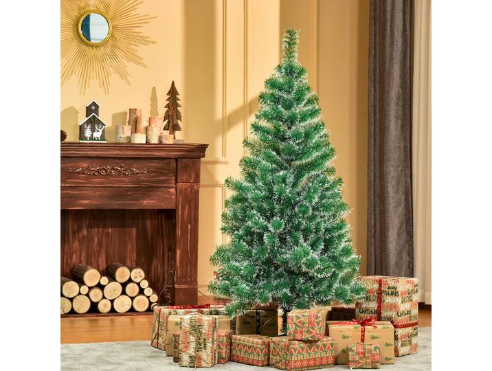 HOMCOM Sapin Noël Artificiel Enneigé 150cm Imitation Nordmann