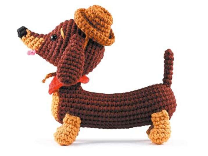 Mijn Amigurumi gehaakte pluche doos - teckel