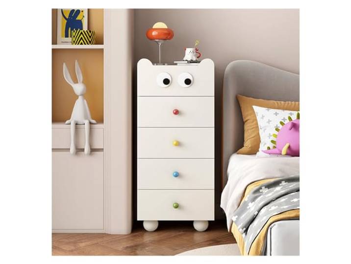 YHxFlux Schlafzimmermöbel Schubladenkommode for Schlafzimmer, weiße Holzkommode(45 * 35 * 103cm)