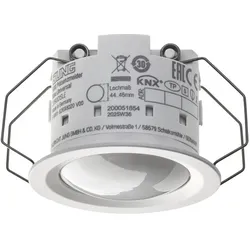 Jung 339001SLE KNX Präsenzmelder Mini mit Temperatur- und Raumfeuchtemessung, Universal, Secure, IP 44, 3,00 m, helle Linse, alpinweiß 33900 1S LE