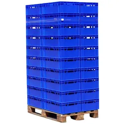 Palette E2 Kisten 60x40x20 cm Fleischkiste Lagerkiste Metzgerkiste - 40 Stück in blau