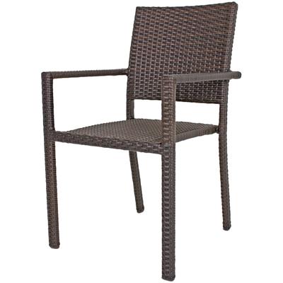 Stapelstuhl GARDEN PLEASURE "MALAGA", braun (coffee, coffee, coffee), B:55cm H:88cm T:57cm, Kunststoff, Stühle, Stapelstuhl, 2er Set, auch für die Gastronomie geeignet