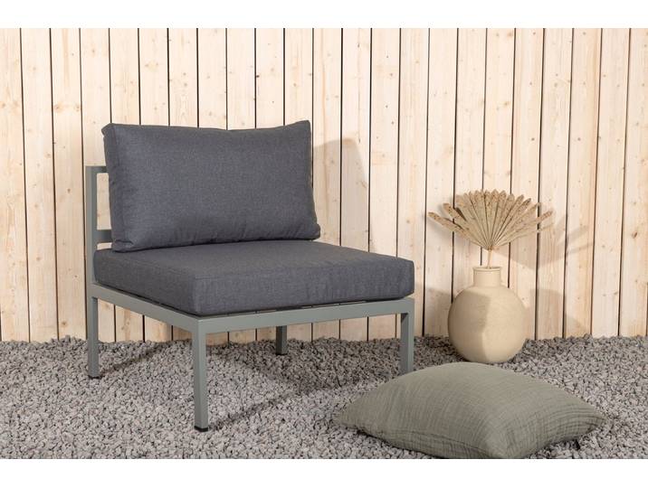 Garten Loungesessel Borelio - Outdoor-Sessel aus Aluminium & Stoff - Grau - Khaki - Luxusbetten24