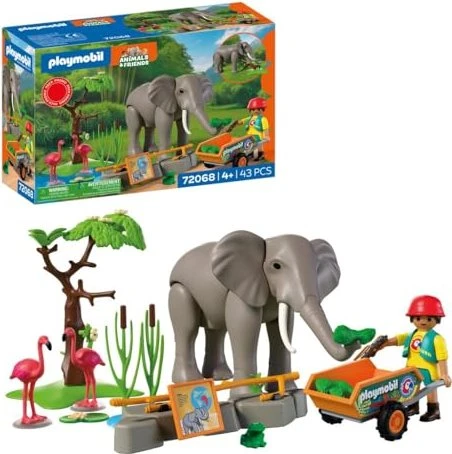 Playmobil 72068 Elefant mit Pfleger