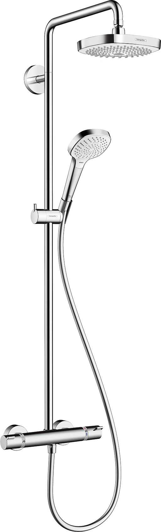 Tuyau de douche Hansgrohe Croma Select E 180 2 jets 27256400, chrome blanc
