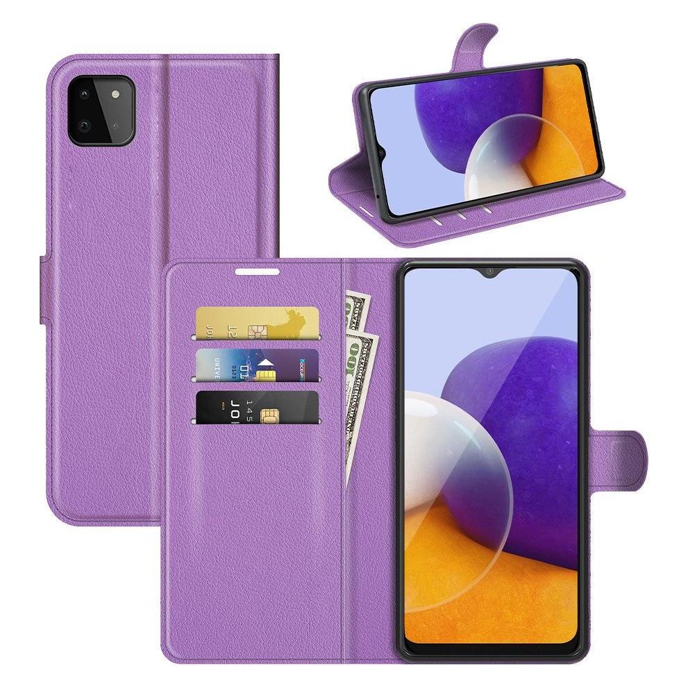 Cover-Discount Galaxy A22 5G - Leder Etui Hülle violett (Samsung Galaxy A22 5G) (101238464H)