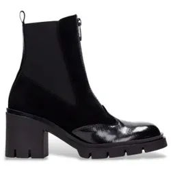 Hispanitas für Damen. HI254280 Zurich Lederstiefelette schwarz (36), 5 bis 8 cm, Reißverschluss, Lässig