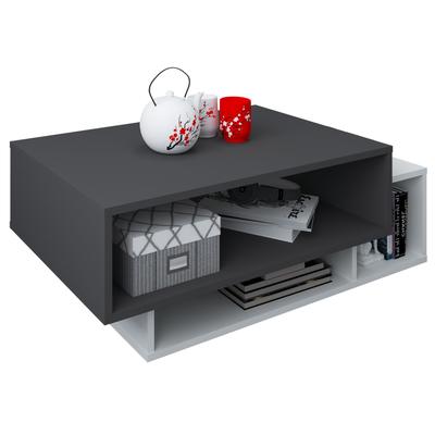Couchtisch VCM "Holz Sofatisch Couchtisch Wohnzimmertisch Runila", grau (weiß, anthrazit), Tische, Couchtisch