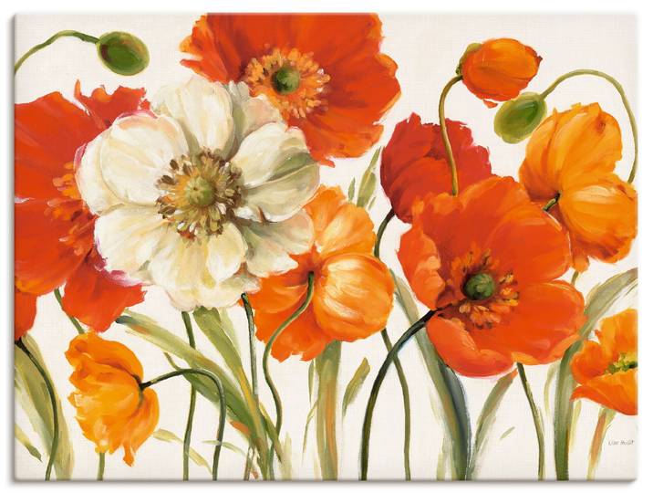 Wandbild ARTLAND Mohnblumen I , orange (farbe bild(er): orange), B:40cm H:30cm, Bilder, Wandbild, als Leinwandbild, Poster in verschied. Grössen