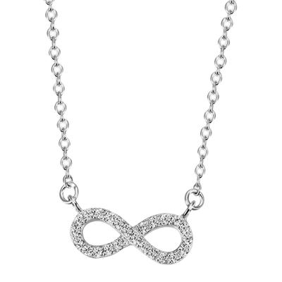 Kette mit Anhänger FIRETTI "Schmuck Geschenk Silber 925 Halsschmuck Halskette Ankerkette Schleife", bunt (silberfarben, weiß), Halsketten, Damen, Silber 925 (Sterlingsilber), L: 45, mit Zirkonia (synth.)