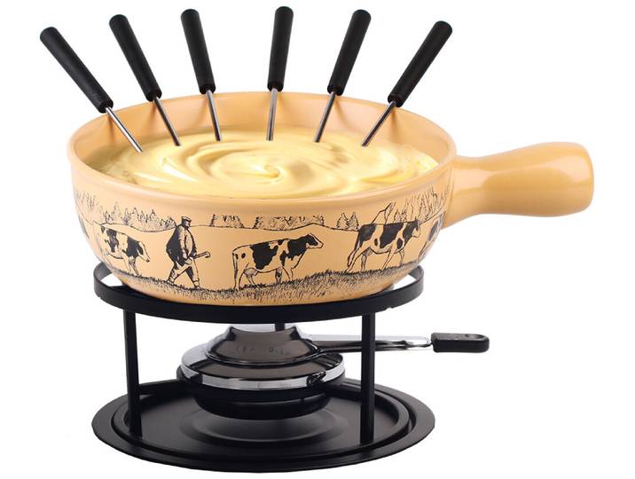 Nouvel Käsefondue-Set Alpaufzug 9-teilig
