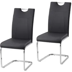 HTI-Living, Stühle, Esszimmerstuhl Schwarz Kunstleder Kelly C (2x)