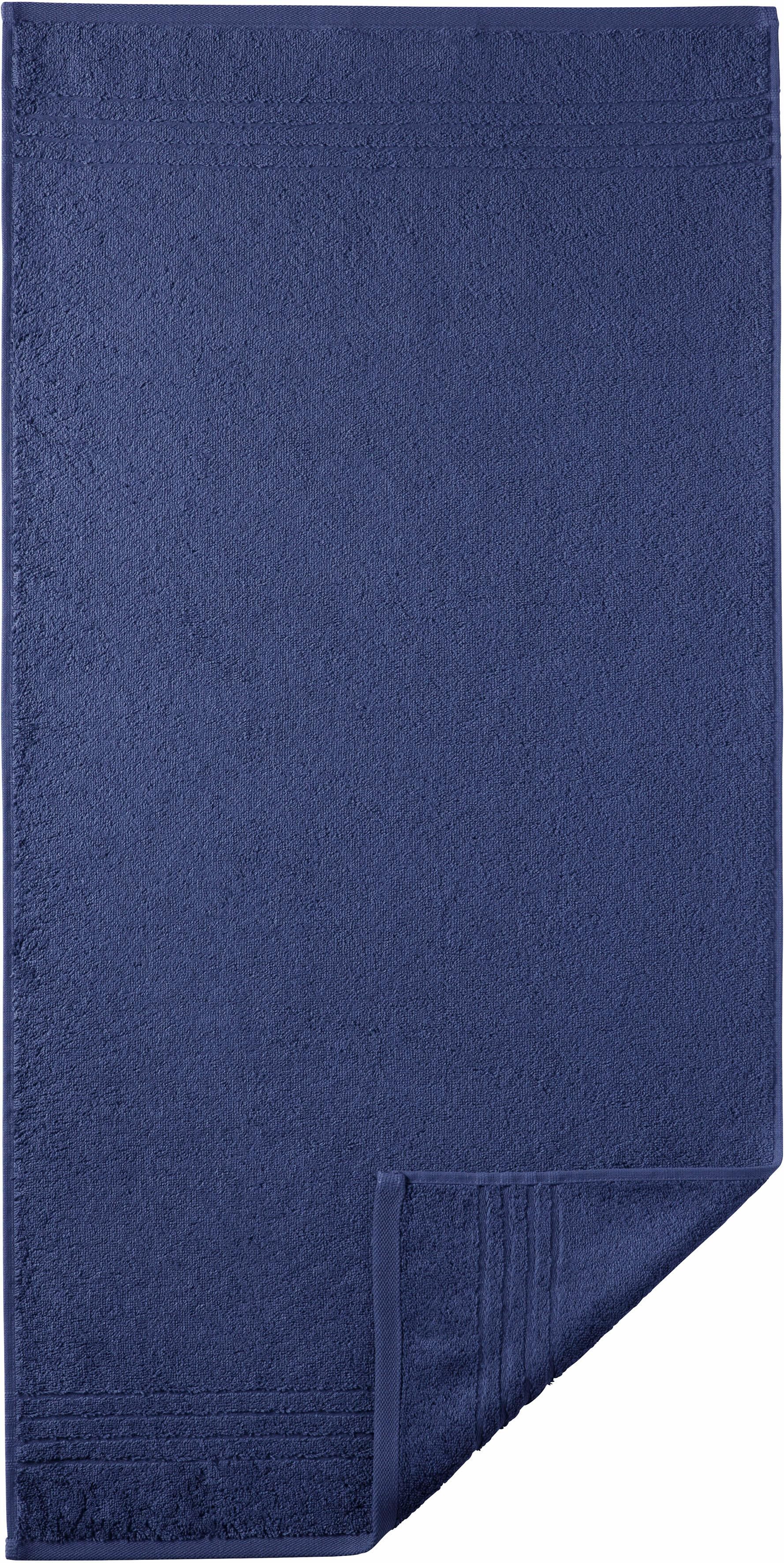 Badetücher EGERIA "Madison", blau (dunkelblau), B:70cm L:140cm, Walkfrottee, Obermaterial: 100% Baumwolle, Handtücher, Badetücher, Uni-Programm mit Streifenbordüre, reine Baumwolle dunkelblau B/L: 70cmx140cm, 1 Stk., Walkfrottee