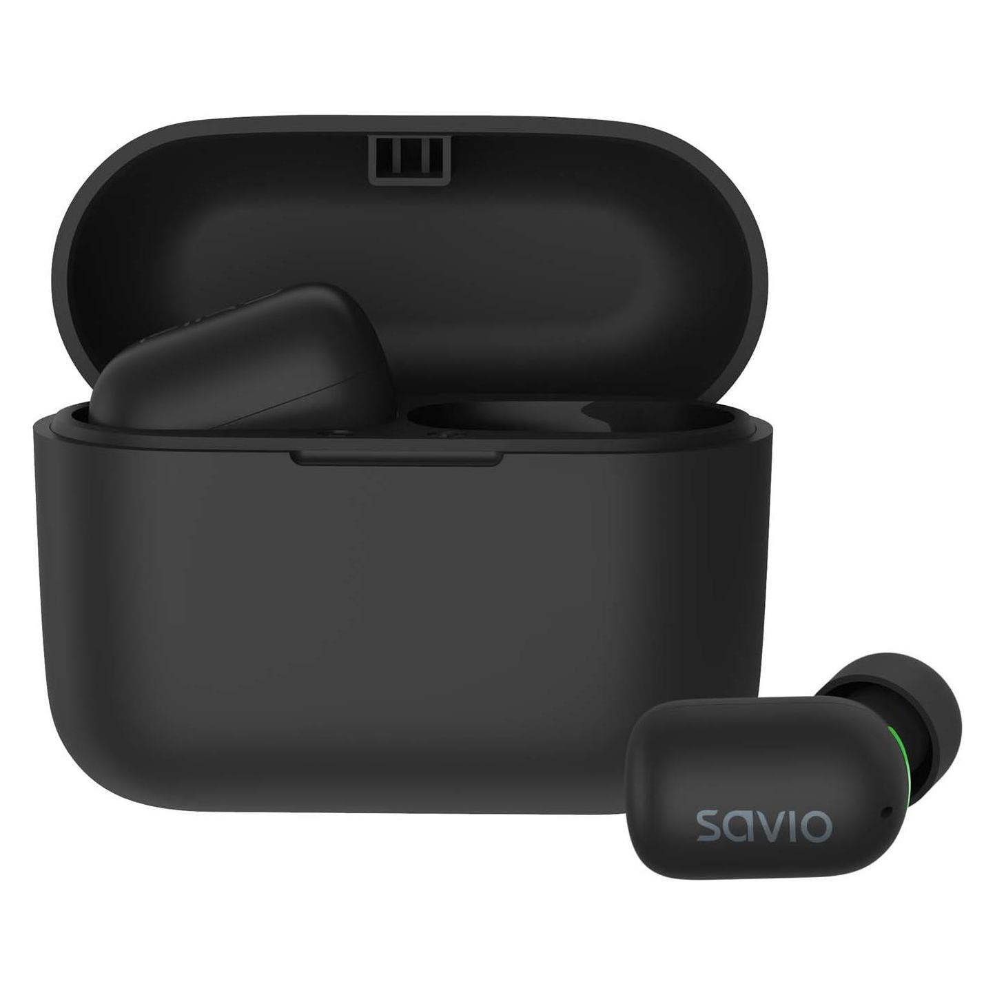 Savio TWS-09 IPX5 Kopfhörer & Headset Kabellos im Ohr Musik Bluetooth Schwarz (8 h, Kabellos) (TWS-09)
