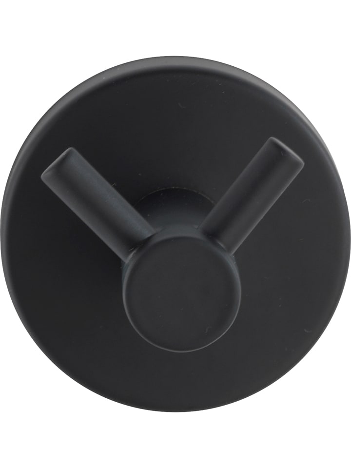 Wenko Edelstahl-Wandhaken "Bosio" in Schwarz - Ø 5,5 cm - onesize