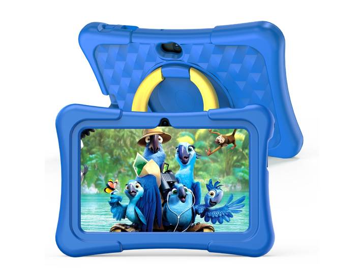 Tablette PRITOM pour enfants 7 pouces Android 13 32 Go WiFi Bluetooth double caméra logiciel éducatif installé avec étui anti-épre