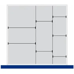 Bott Cubio scheidingswandass A150 mm hoge lade, Küchen Organizer, Grau