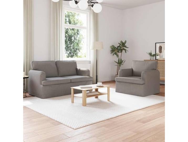 Sofa Set 2 stk. Taupe Stoff mit Kissen Modernes Ecksofa für Wohnzimmer Modulares Design, Metallrahmen, Holzwolle-Armlehnen, atmungsaktiver Stoff, vielseitig einsetzbar