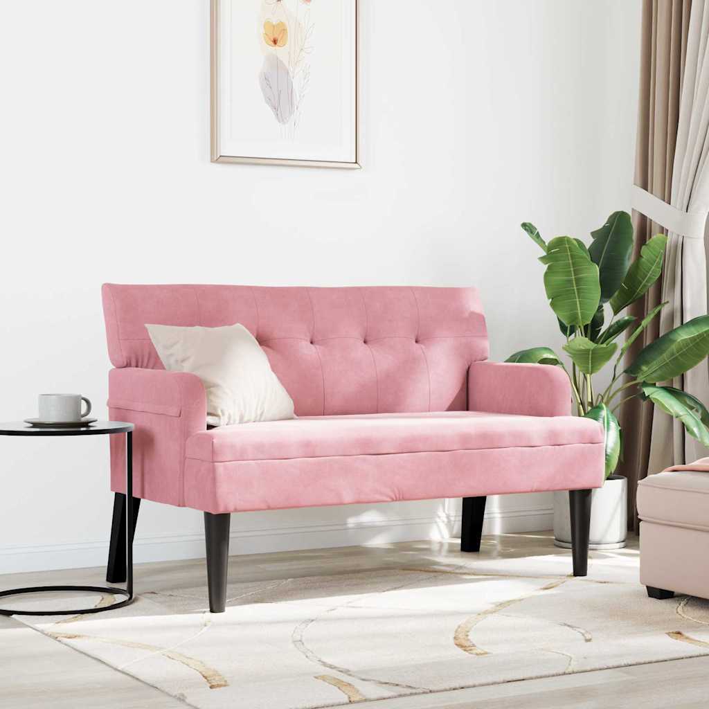 vidaXL Chesterfield Bench Rose 112 x 65,5 x 75 cm Velours