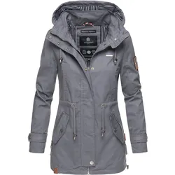 MARIKOO Damen Moderner Outdoorjacke Übergangsparka aus Baumwolle mit Kapuze Nyokoo