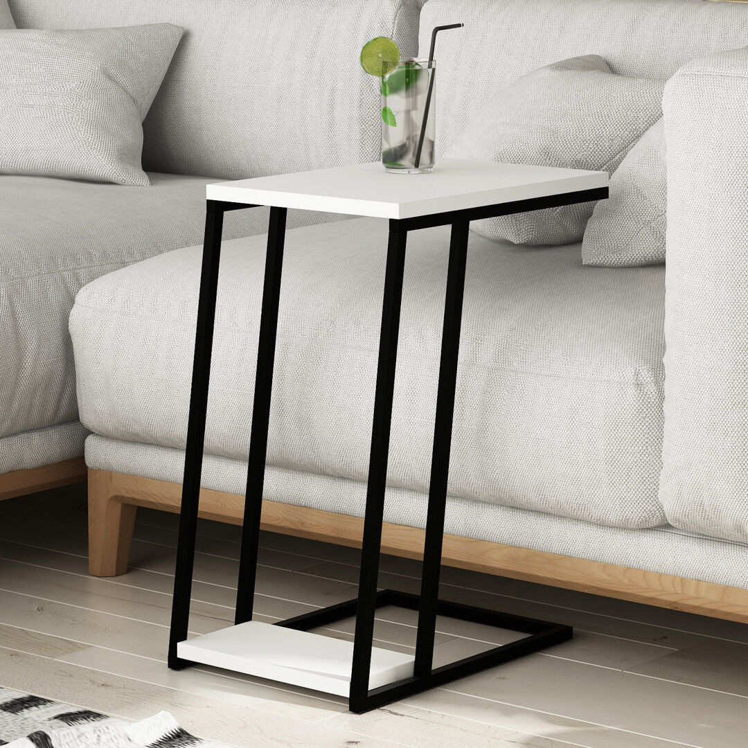 Wade Logan Aires Modern C Shape Side End White 57cm H X 30cm W X 40cm D