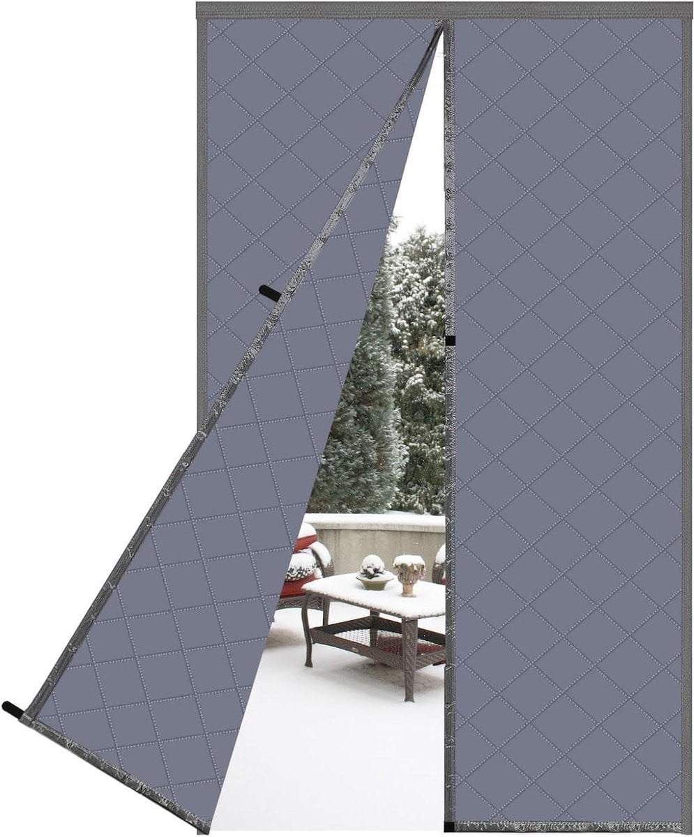 Magnetisch Isolerend Deurgordijn Grijs 95 x 190 cm