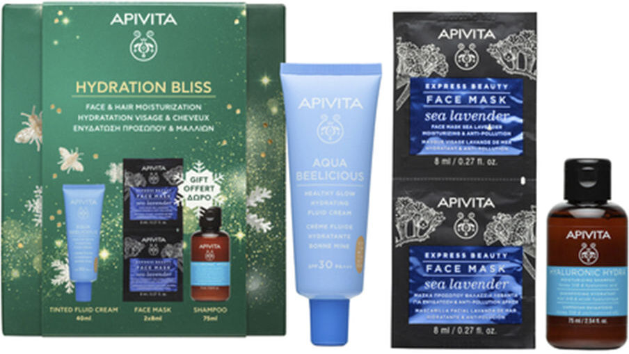 Apivita Conjunto de 3 peças de creme líquido colorido Aqua Beelicious Spf 30+