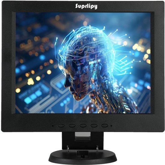 12-Zoll TFT-LCD-Überwachungsmonitor, Sicherheitsanwendung, Auflösung 800x600, 4:3, kleiner HDMI-Monitor mit Fernbedienung, integrierter Lautsprecher, kleiner, tragbarer Monitor mit USB-, HDMI-, VGA-, AV- und BNC-Eingang für Überwachungskameras